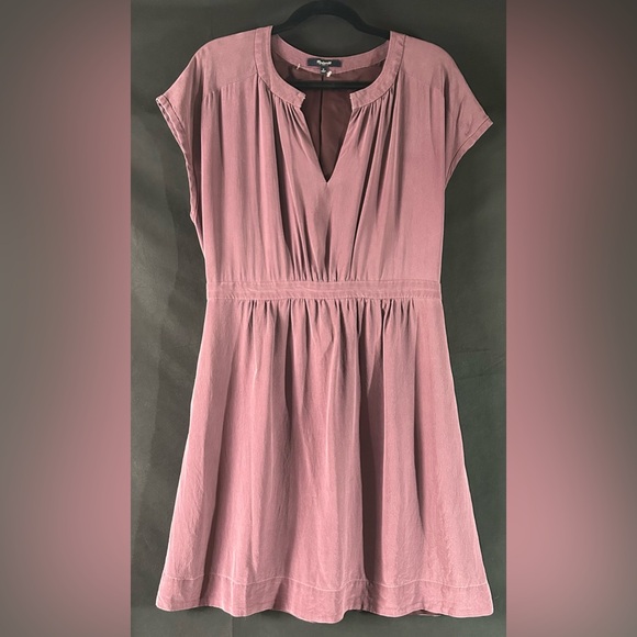 Madewell Dresses & Skirts - Madewell Mauve Mini Dress Cap Sleeve Casual Pocket Dress Size 8